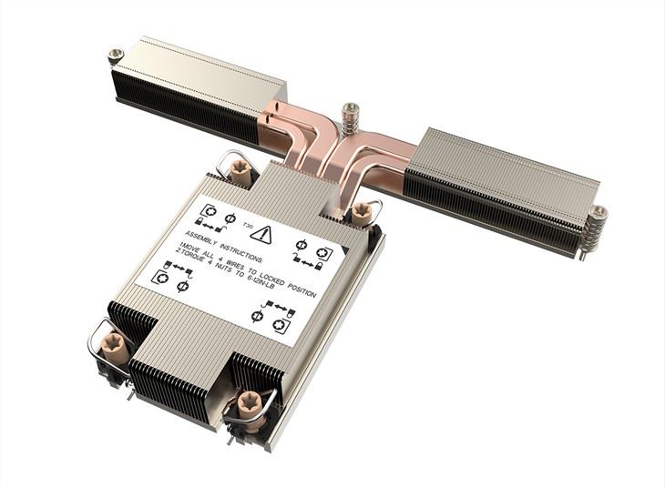 Pelat Tembaga Sirip Ritsleting Aluminium EAVC Server Pendingin CPU Dengan Pipa Panas Untuk LGA4189